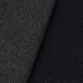 2 1/2 YD PC-Static Gray-Ash-Black Coated Wool Blend Woven Fabric