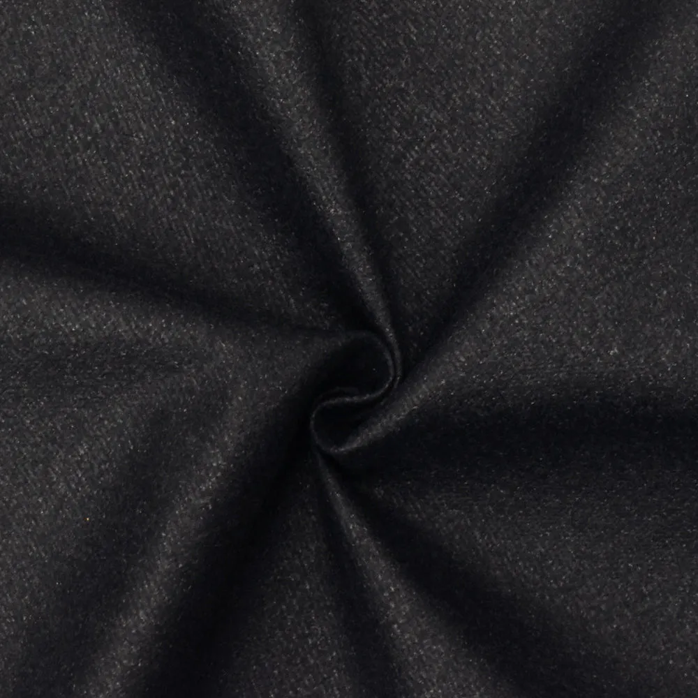 2 1/2 YD PC-Static Gray-Ash-Black Coated Wool Blend Woven Fabric