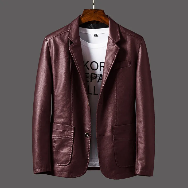 2020 Spring Pu Jackets Men Solid Color Leather Coat Casual Motorcycle Biker Leather Jacket Male Clot