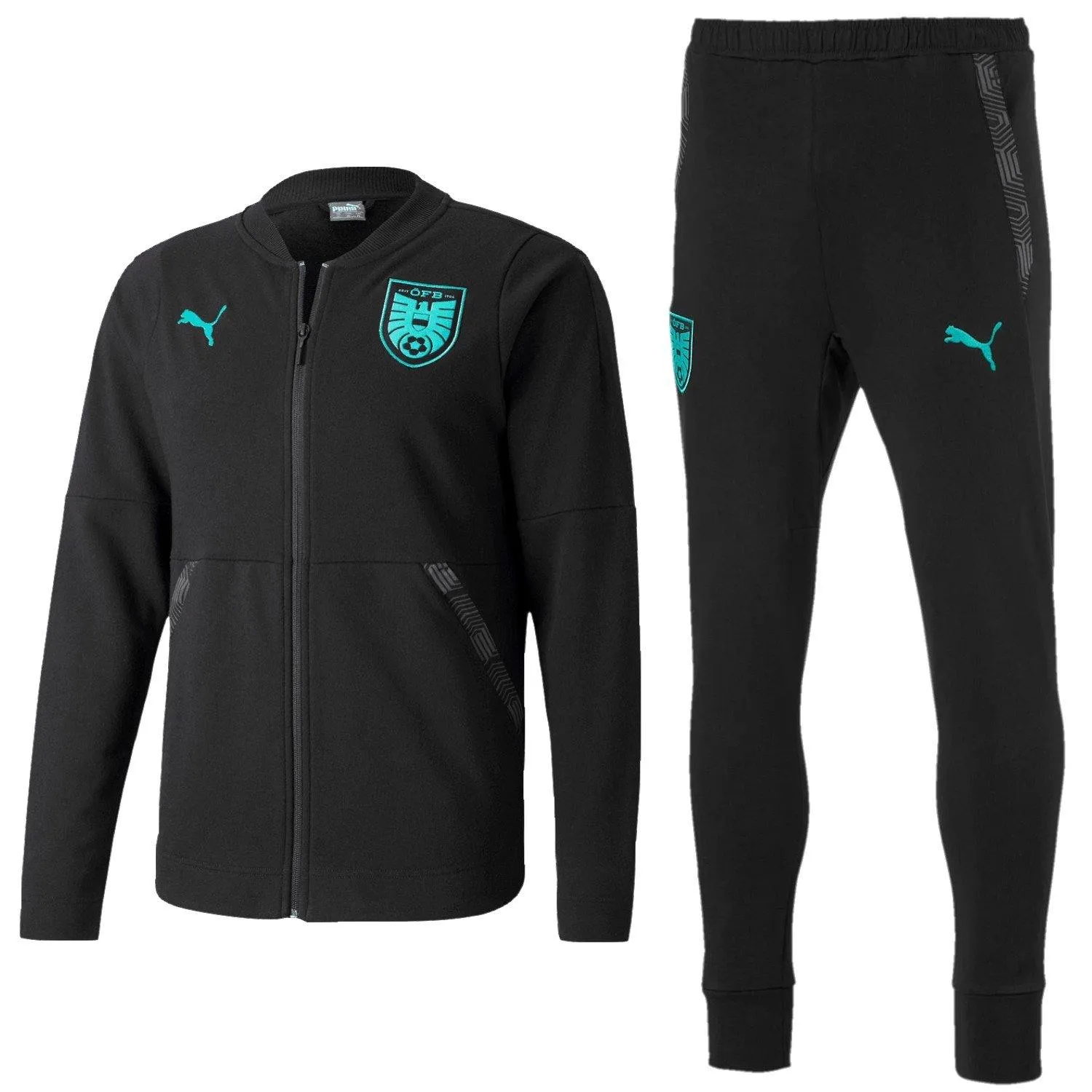 Austria black Casual presentation Soccer tracksuit 2020/21 - Puma