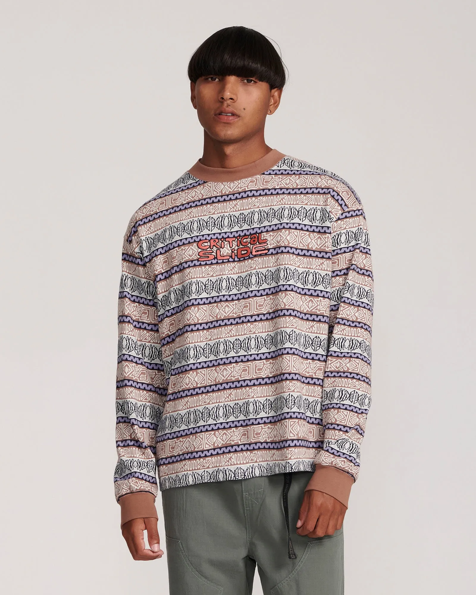 Bells Jacquard Longsleeve Tee - Blueberry