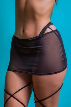 Black Mesh Extra Mini Skirt