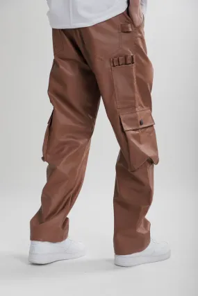 Brown Leather Carpenter Pants