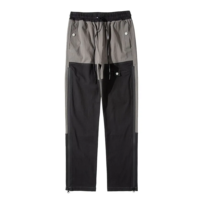 Color Block Side Zip Casual Pants