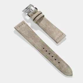 Concrete Grey Silky Suede Leather Watch Strap