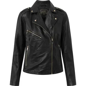 Cool Noora biker leather jacket / 50964 - Black (Nero)