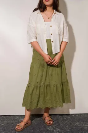 COTTON CUTWORK SKIRT