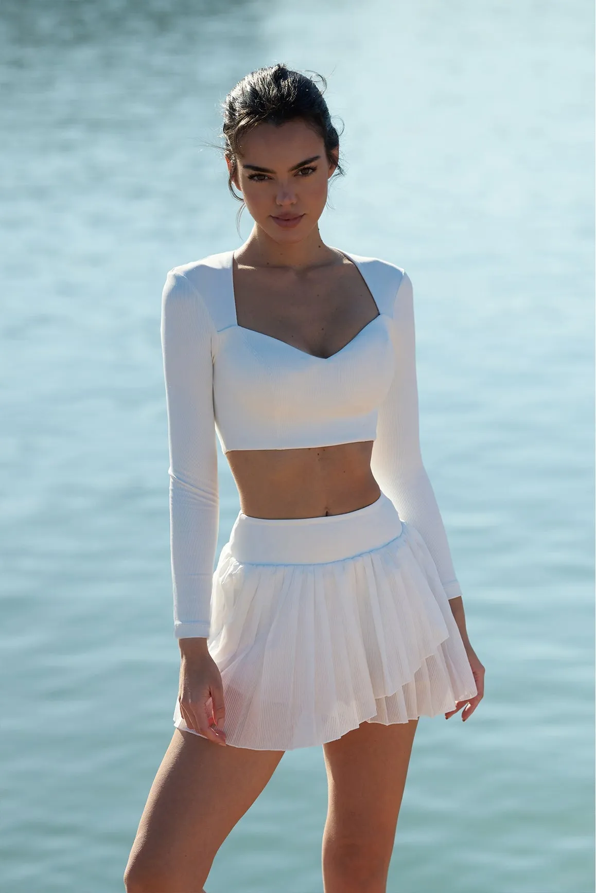 Elegant Long Sleeve Crop Top