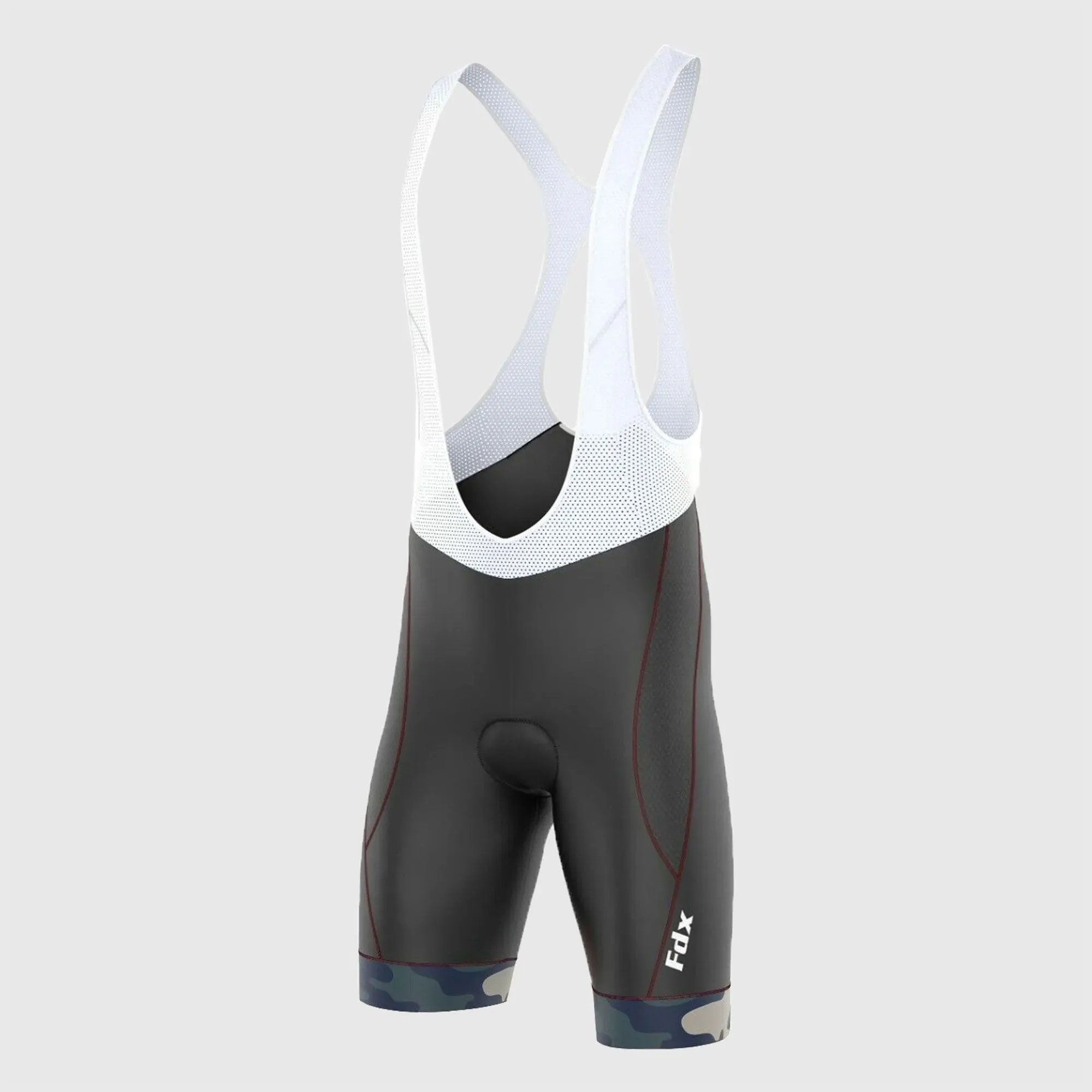 Fdx Camouflage Blue Men's & Boy's Padded Summer Cycling Bib Shorts