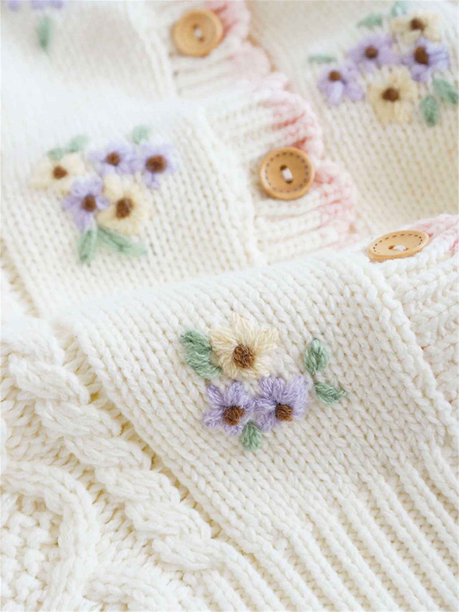 Floral knitted cardigan