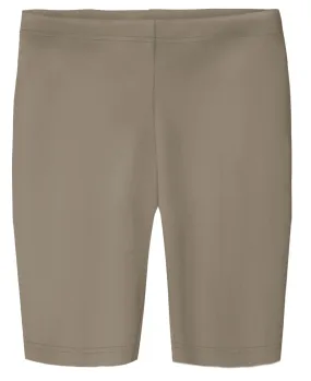 Girls Soft Cotton Long Bike Shorts | Khaki