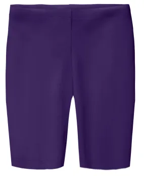 Girls Soft Cotton Long Bike Shorts | Purple