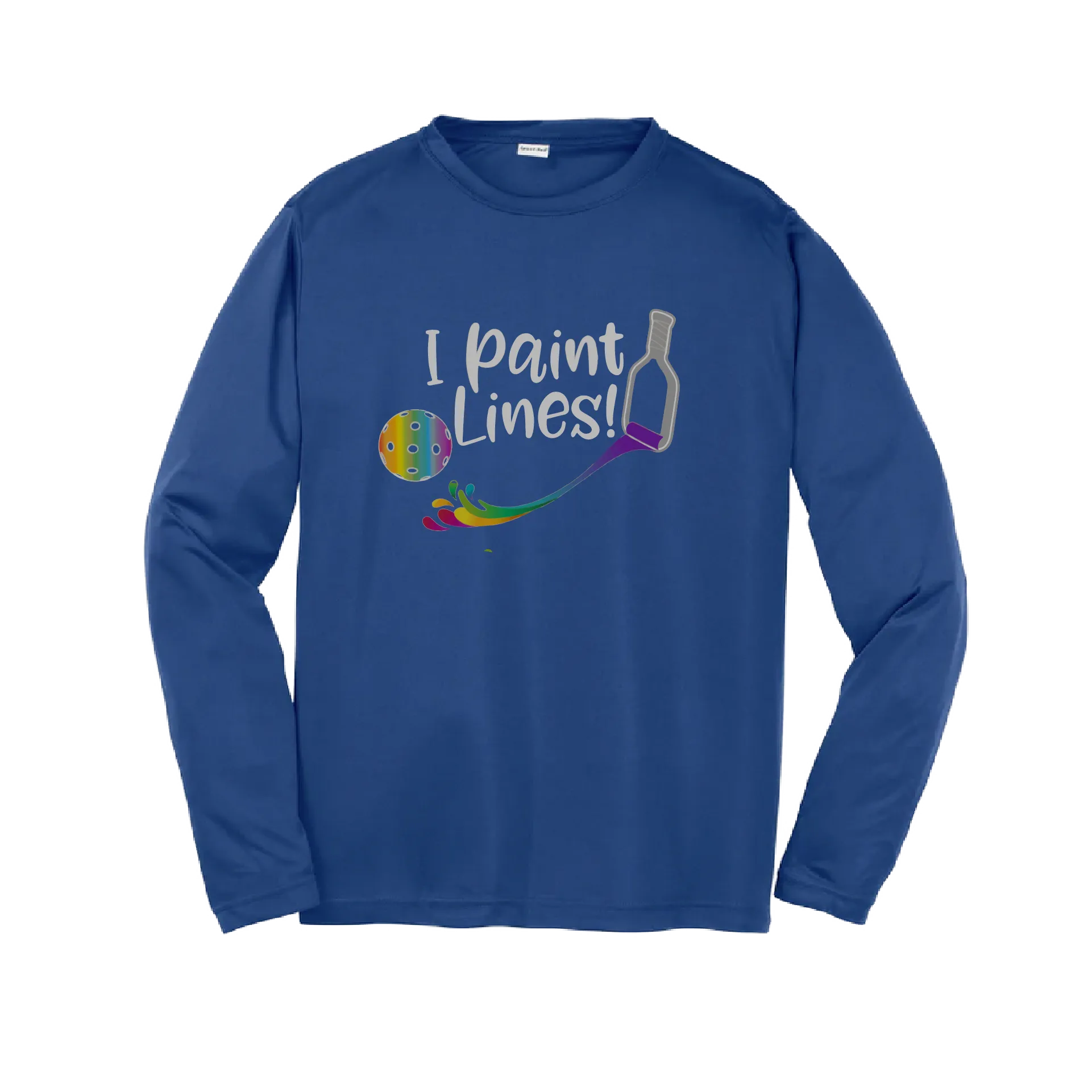 I Paint Pickleball Lines | Youth Long Sleeve Atheletic Shirt | 100% Polyester