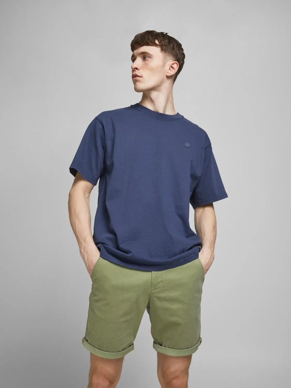 Jack & Jones Bowie Stretch Chino Style Shorts-LICHEN