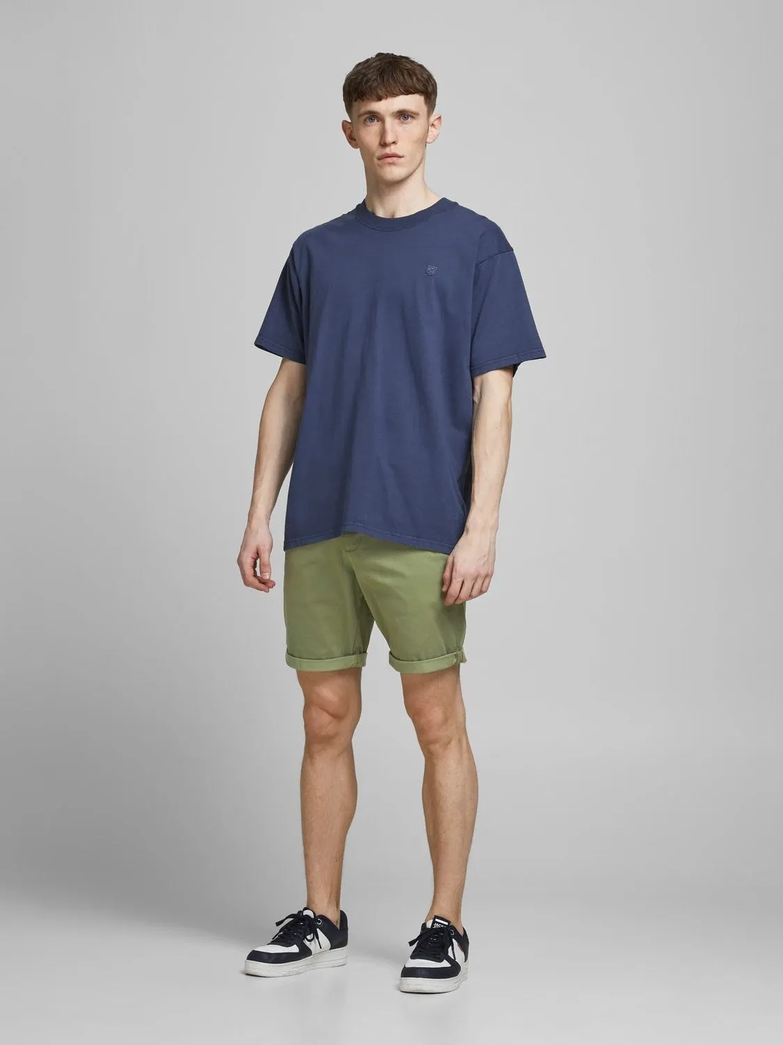 Jack & Jones Bowie Stretch Chino Style Shorts-LICHEN