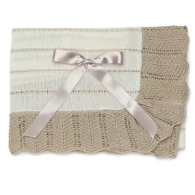 Juliana Cream & Beige Knitted Blanket