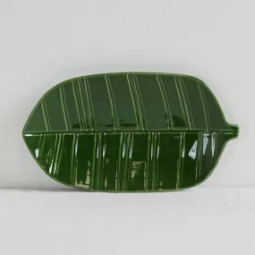 Leaf Platter - Dark Green - Medium