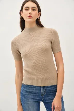 Lydia Fitted Short Sleeve Knit Sweater