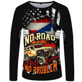 No Roads No Problem Puerto Rico Flag - UPF 50  Long Sleeve Shirt