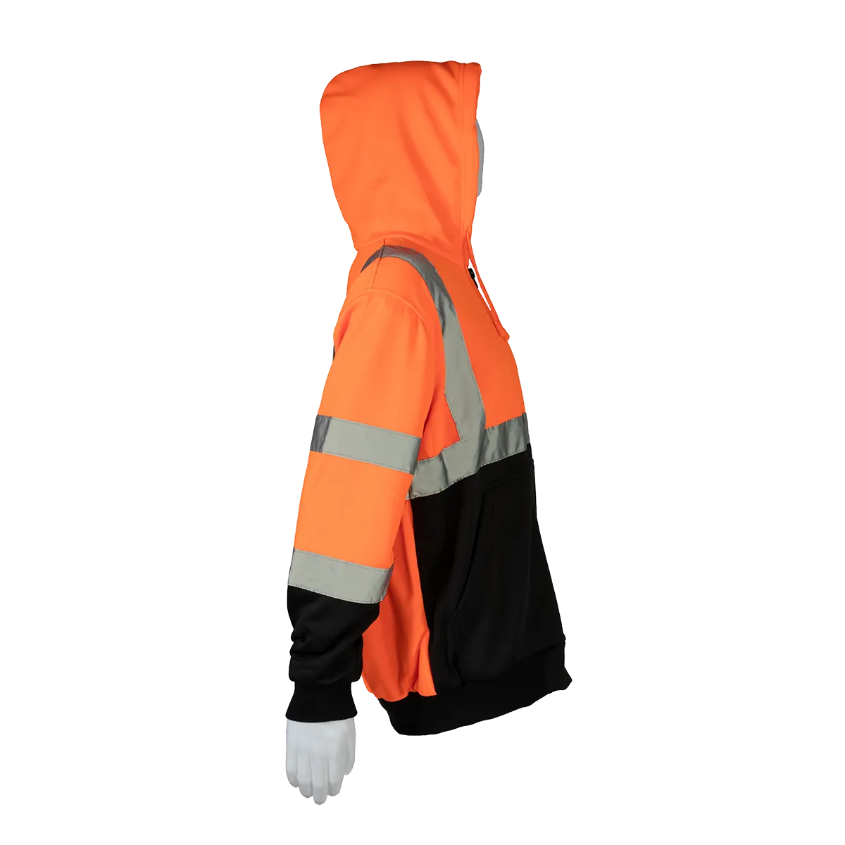 OBHSW-C3 ANSI Class 3 High-Vis Orange/Black Bottom Two Tone 16 OZ. Thermal Lined Zip-Up Hoodie