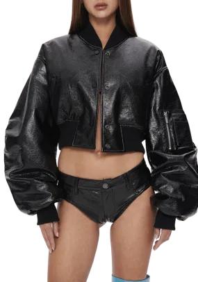 Patent Leather Short Jacket